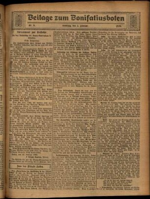 Zweite Ausgabe vom Sonntag, den 03. Februar 1929.