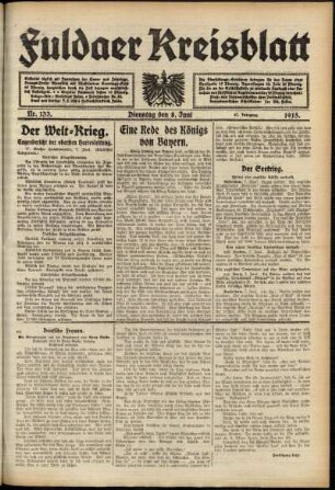 Ausgabe vom Dienstag, den 08. Juni 1915.