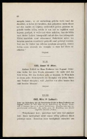 68, XLII. 1562, Jänner 10 (Wien)