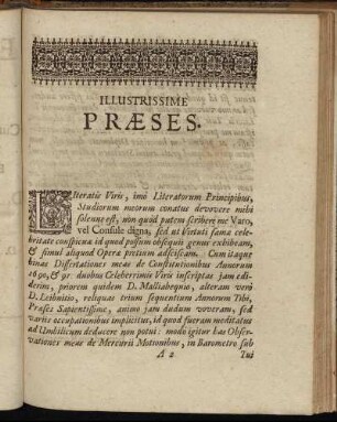 Illustrissime Praeses