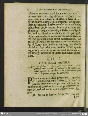 Cap. I. Affectum Natura