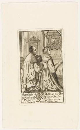 Peter Haller und Margaretha Haller, geborene Tucher, vor einem Altar betend (Stifterbild)