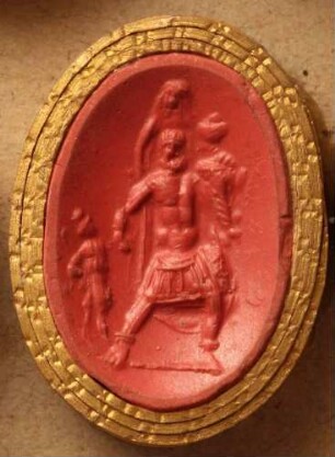 Aeneas trägt Anchises, mit Ascanius