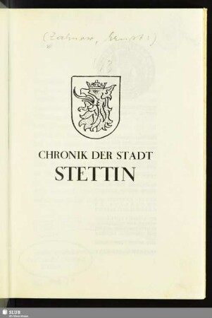 Chronik der Stadt Stettin