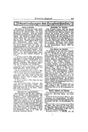 Bekanntmachungen des Hauptvorstandes