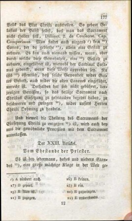 Der XXIII. Artickel. Vom Ehestand der Priester.