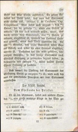Der XXIII. Artickel. Vom Ehestand der Priester.