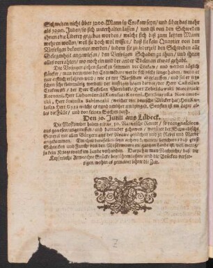 Den 30. Junii aus Lübeck.