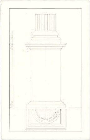 Röhrer, Karl; Säulen- und Gebälkstudien - Säule (Grundriss; Ansicht)