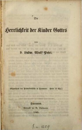 Die Herrlichkeit der Kinder Gottes