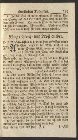 Klage- Creuz- und Trost-Lieder.