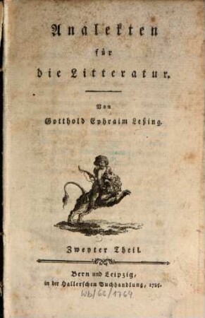 Analekten für die Litteratur, Zweyter Theil