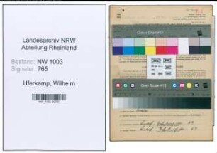 Entnazifizierung Wilhelm Uferkamp , geb. 10.08.1903 (Klempner)