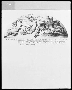 Kartons zu den Wandbildern der Fürstengruft (Campo santo) in Berlin — Die Nordwand (Die letzten Dinge) — Erste Bildgruppe — Bogen: Die sieben Engel mit den Schalen des Zornes