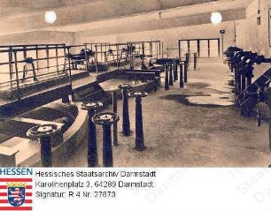 Hergershausen, Pumpwerk des Gruppenwasserwerkes des Kreises Dieburg / Filterraum