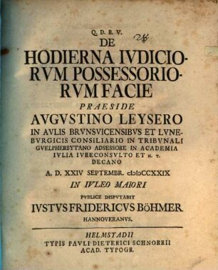 De hodierna iudiciorum possessoriorum facie