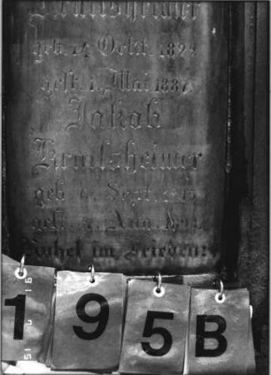 Grabstein 195 [Hahn S. 126 Grab-Nr. 162/163]: Grabstein 195B [Hahn S. 126 Grab-Nr. 162/163]