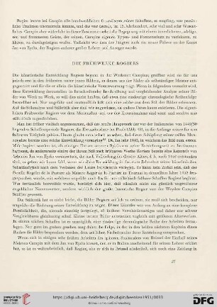 Die Frühwerke Rogiers
