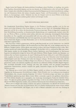 Die Frühwerke Rogiers