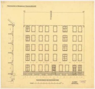 Wohnhaus mit Volkskaffeehaus Chausseestraße, Berlin: Quergebäude Rückansicht 1:50