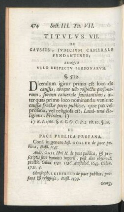 Titulus VII. De Caussis, Iudicium Camerale Fundantibus, ...