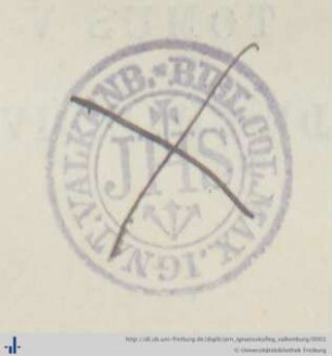 [Provenienz]: Ignatiuskolleg Valkenburg, Bibliothek