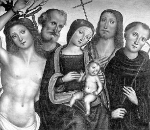 Maria mit dem Kind und den Heiligen Sebastian, Antonius Eremita, Antonius von Padua und Johannes dem Täufer