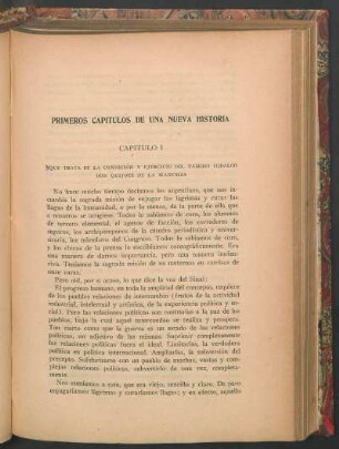 Primeros capítulos de una nueva historia