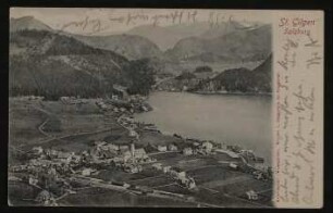 Ansichtskarte von Arthur und Olga Schnitzler an Hofmannsthal mit Ansicht von Sankt Gilgen am Wolfgangsee