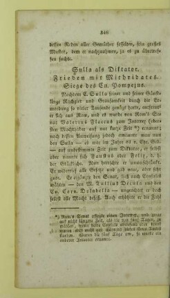 Sulla als Diktator. Frieden mit Mithridates. Siege des Cn. Pompejus