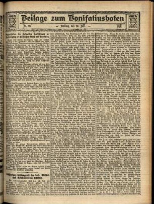Zweite Ausgabe vom Sonntag, den 20. Juli 1913.