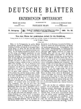 Von dem Werte der praktischen Arbeit für die Erziehung : (Fortsetzung)