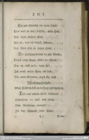 Weihnachtlied. Mel. Fröhlich soll mein Herze springen, [et]c.