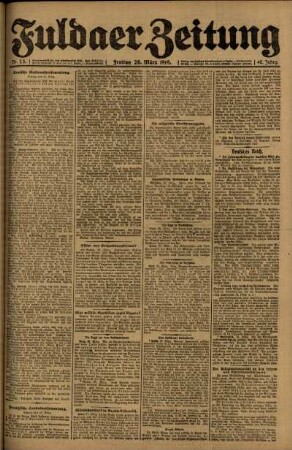 Ausgabe vom Freitag, den 28. März 1919.