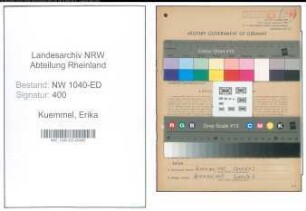 Entnazifizierung Erika Kuemmel , geb. 28.04.1915 (Lehrerin)