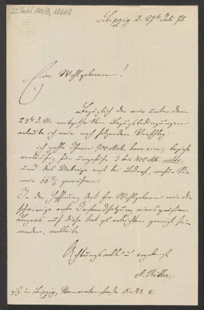 Brief an B. Schott's Söhne : 27.07.1875