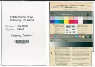Entnazifizierung Gerhard Duesing , geb. 07.02.1905 (Angestellter)