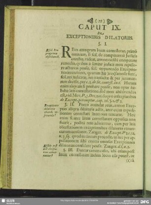Caput IX. De Exceptionibus Dilatoriis