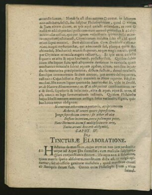 Caput IV. De Tincturae Elaboratione.