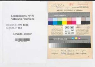 Entnazifizierung Johann Schmitz , geb. 22.09.1893 (Zugfuehrer)