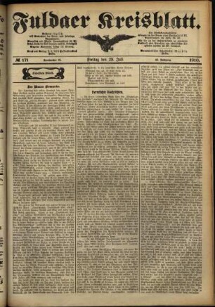 Zweite Ausgabe vom Freitag, den 29. Juli 1910.
