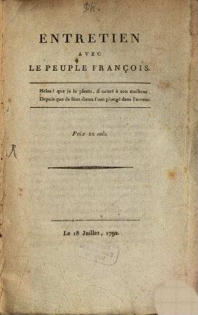 Entretien avec le peuple Franç.
