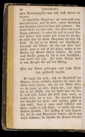 Wie der Peter gefangen und dem Sultan geschenkt wurde.