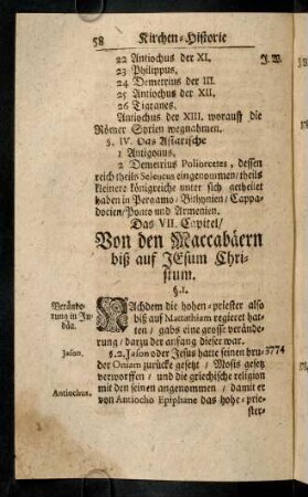 58-69, Das VII. Capitel
