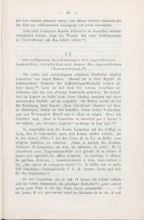 § 2. Die religiösen Anschauungen des jugendlichen Lamartine, verglichen mit denen des jugendlichen Chateaubriand.