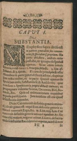 Caput I. De Substantia.
