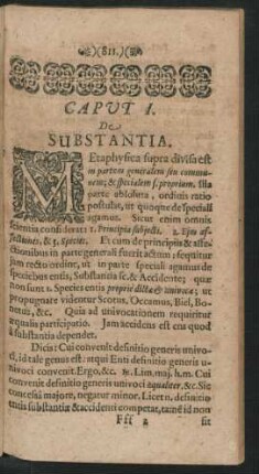 Caput I. De Substantia.