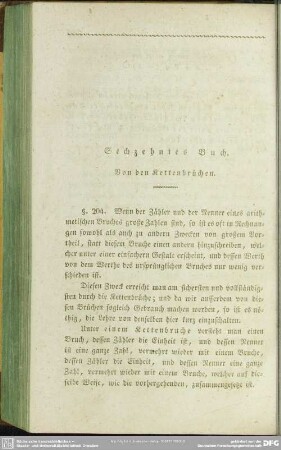 Sechzehntes Buch. Von den Kettenbrüchen