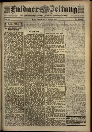 Dritte Ausgabe vom Samstag, den 27. Oktober 1900.