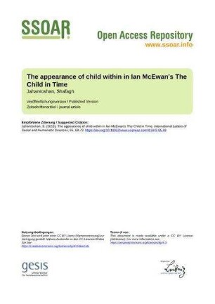 The appearance of child within in Ian McEwan's The Child in Time